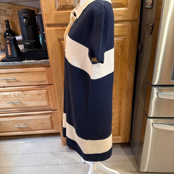 kate spade new york Navy & Cream Wool Polo Sweater Dress L EUC - Picture 3 of 9